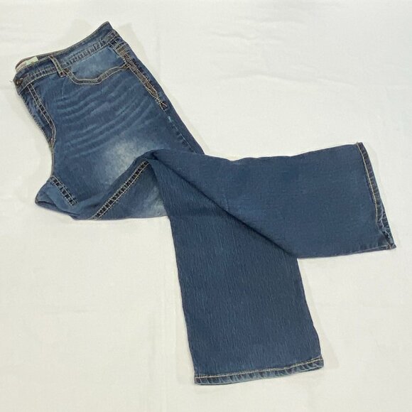 Faded Glory Embroidered Bootcut Joy Jeans 18W Medium Wash Denim Slim Fit Classic - Picture 8 of 14